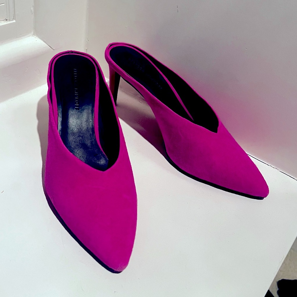 Rebecca Minkoff Graciano fuschia pink mules heels size 10